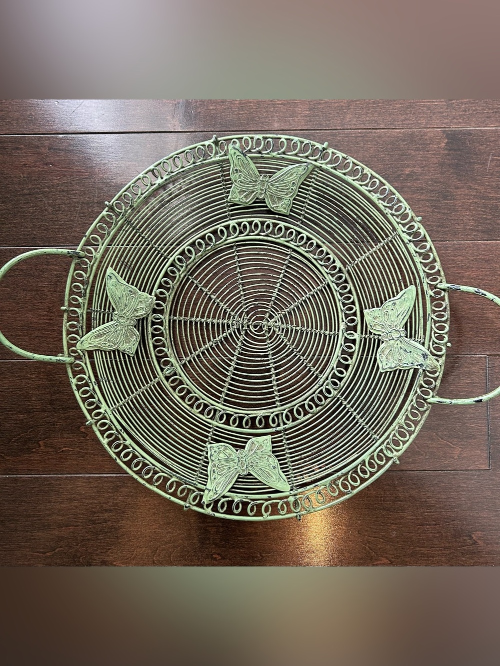 Decorative Butterfly Wire Serving Tray - Sage Green from Anthropologie